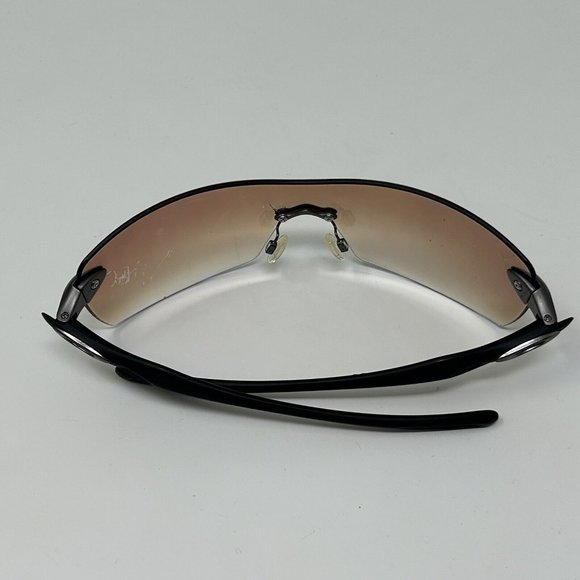Oakley Dartboard Sunglasses Frame Only Rimless Shield Matte Black Scratched Lens